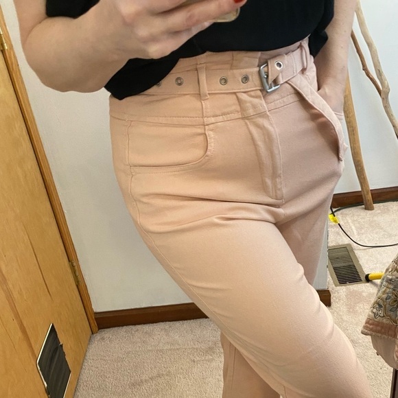 GAP High Waist Belted Blush Utility Khaki Pants - Picture 4 of 14